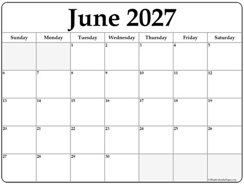 June 2027 calendar | free printable calendars