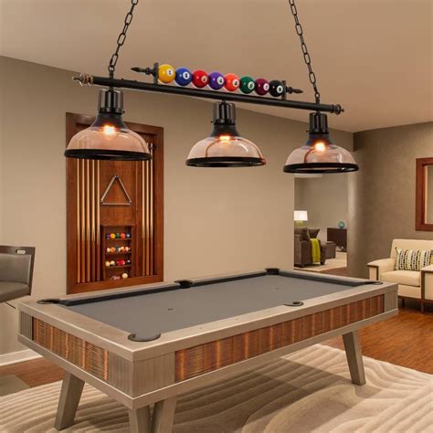 Stylish Pool Table Hanging Lights Enhance Indoor Game Experience