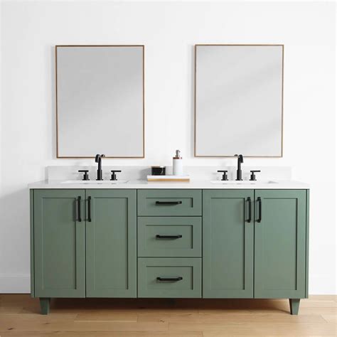 Bridgeport 72" Sage Green Bathroom Vanity, Double Sink - Teodor ...