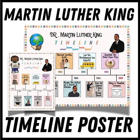 Martin Luther King Jr Timeline Poster | MLK Day Classroom Decor (PDF ...