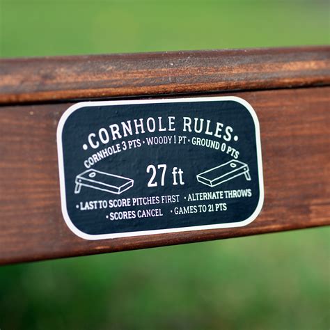 Cornhole Rules Sticker Set of 2 - Bag Toss Game Backyard Quick Rule ...