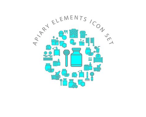 Conception de jeu d'icônes de rucher | Vecteur Premium