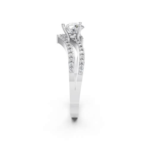 925 Silver Round Diamond Split Shank Ring – Cavora World