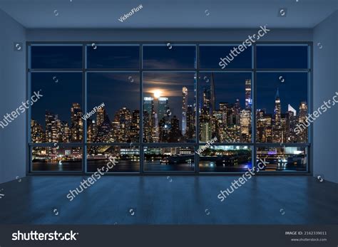 3 Living Room Interior New York Night View Stock Photos, Images ...