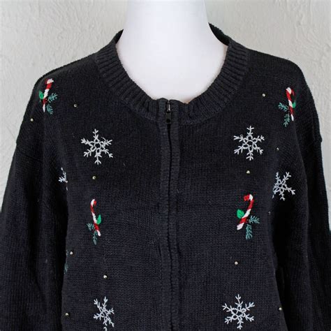 Carly St. Claire vintage 80s black Christmas sweater … - Gem