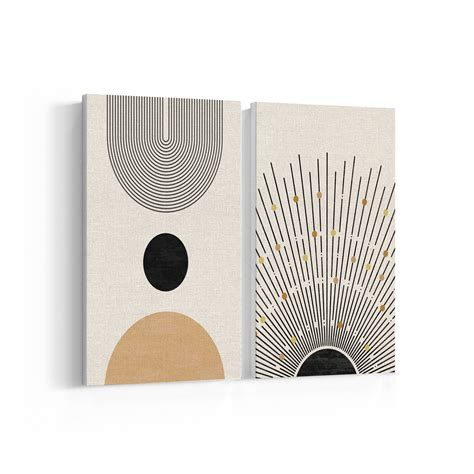 Boho Mid Century Bohemian Art: Buy Set of 2 Paintings – Dessine Art