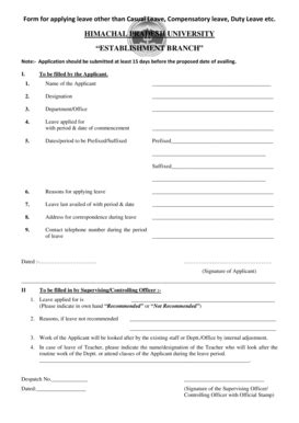 18 Printable Leave Application Form Templates - Fillable Samples in PDF ...