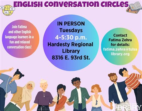 Conversation Circles: In Person, Hardesty Regional Library, Jenks, 4 ...