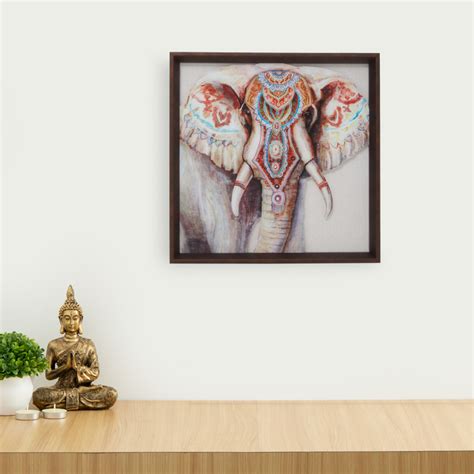 Buy Artistry Molly Elephant Mirror Glass Art Picture Frame- 40 x 40 cm ...