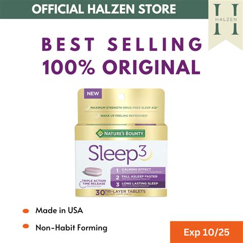 Jual Nature's Bounty Sleep 3 with Melatonin, L-Theanine, Herbal Blend ...