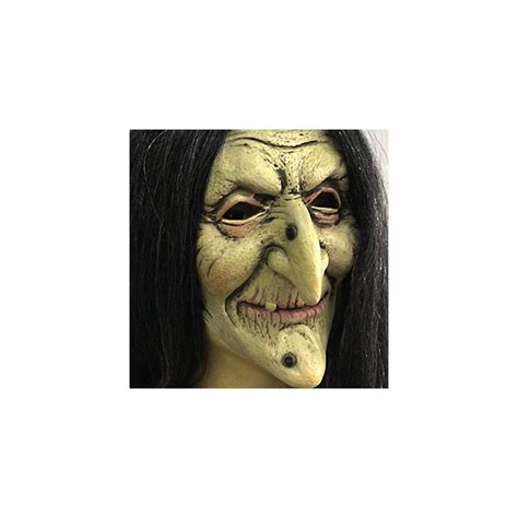 Buy Old Woman Witch Mask Green Face Halloween Creepy Scary Horror ...