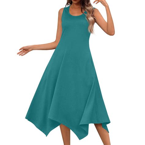 Biziza Blue 2025 Casual Dresses for Women Basic Solid Color Long ...