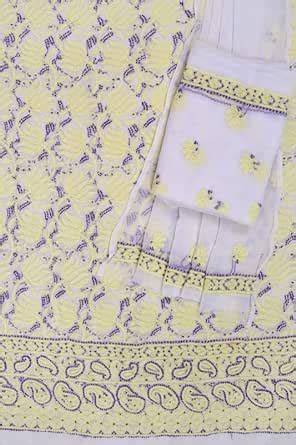 Ada Women's Georgette Unstitched Suit Piece Hand Embroidered Lucknow ...