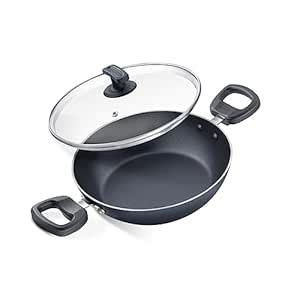 Judge by Prestige 22cm (1.6L) Everyday Non-Stick Kadhai with Glass lid ...