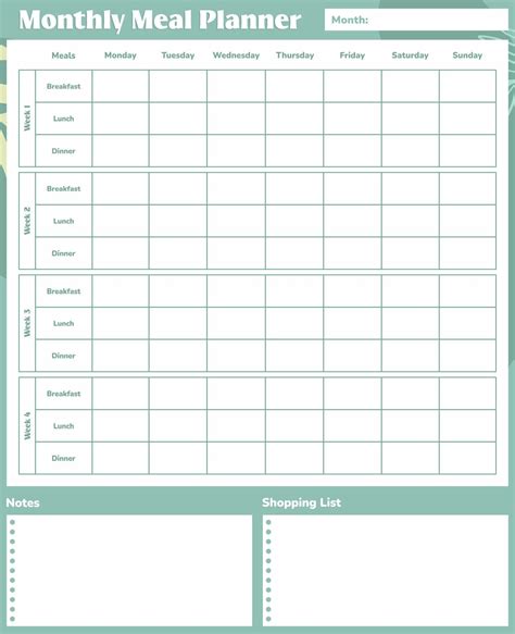 Meal planning template 10 free pdf printables – Artofit