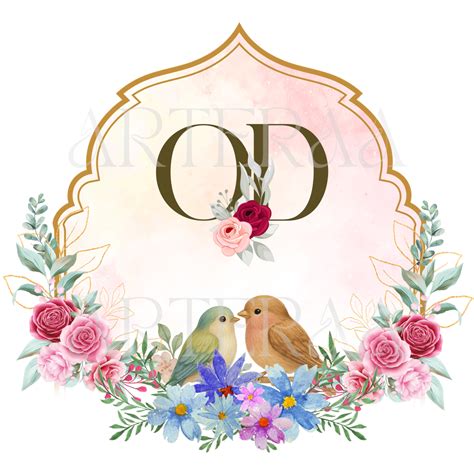OD Wedding Logo PNG | Couple Initials Monogram | O & D Wedding Emblem ...