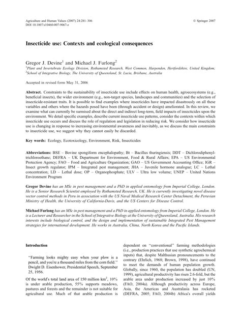 Image result for Insecticide Effects