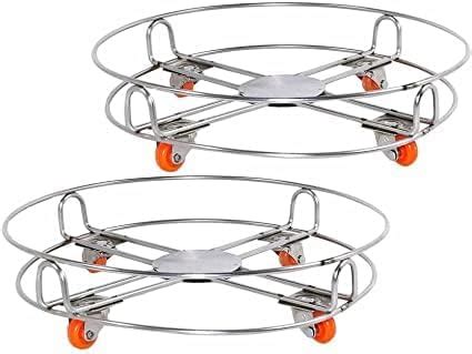 DEVRSHREE Magic Stainless Steel Cylinder Trolley with Wheels, Gas ...