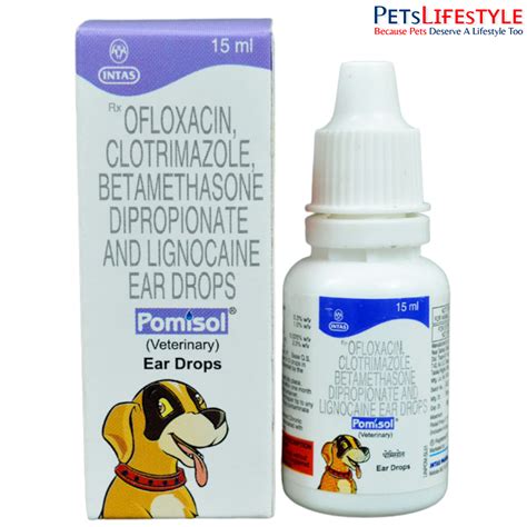 Pomisol Ear Drops for Dogs & Cats | Ear Infection Treatment | Ofloxacin ...