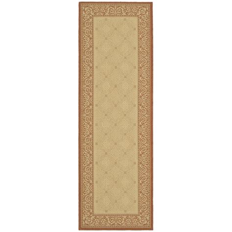 SAFAVIEH Courtyard Gaus Geometric Indoor/Outdoor Runner Rug, 2'3" x 6'7 ...