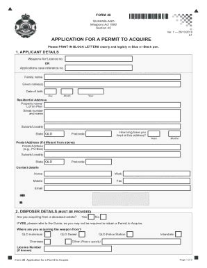 2016-2026 Form AU Application for a Permit to Acquire - Queensland ...