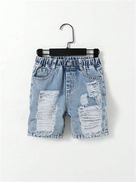 Young Boy Versatile Comfortable Vacation Fashion Distressed Soft Non ...