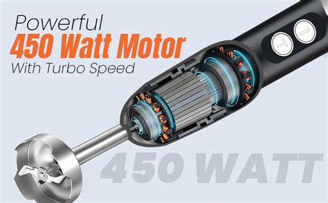 Buy Inalsa Stainless Steel Electric Hand Blender with 450W Powerful DC ...