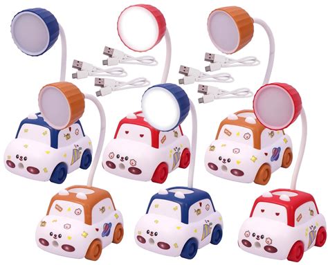 Buy Toyshine Plastic Pack Of 6 Rechargeable Car Shaped Desk Lamp With ...