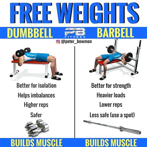 Free Weights: Dumbbell Vs. Barbell! Using dumbbells can allow you to to ...