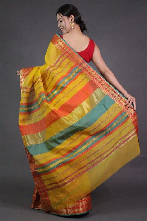 Kota Doria Cotton Manipuri Wrap in 1 minute Saree | Isadora Life ...