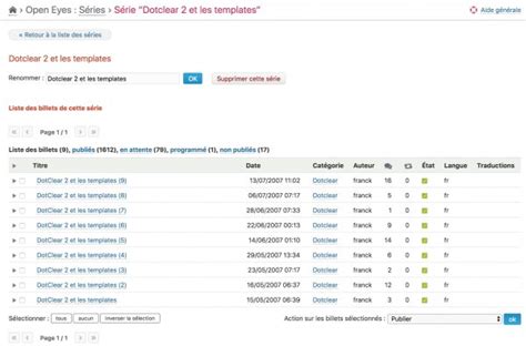 Plugin series 0.9 pour Dotclear - Open Time