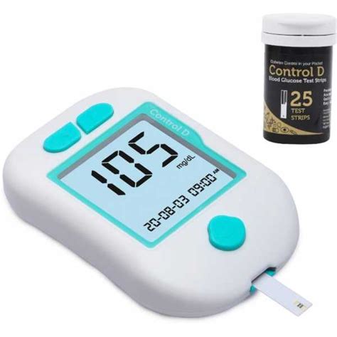 Control D Digital Diabetes Monitor Advanced Glucose Blood Sugar Testing ...