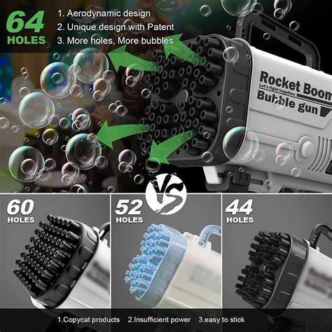Buy Bubble Bazooka Machine,64 Hole Rocket Launcher, TIK Tok Bubble ...