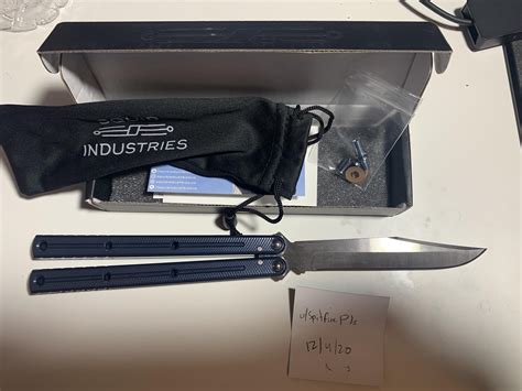 Squid Industries Kraken Raken Bowie Knife V2 with Sky Blue Titanium Mod ...