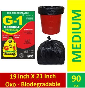 G-1 19 x 21 Inch Oxo Biodegradable Black Garbage Bags - Pack of 3 ...