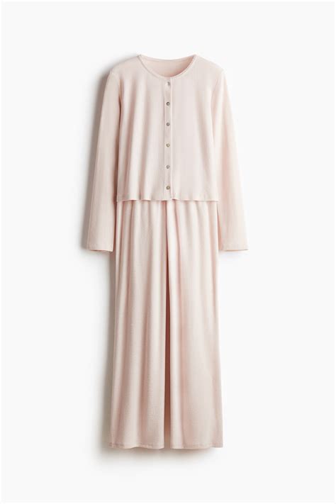 Pointelle jersey pyjamas - Powder pink - Ladies | H&M IN