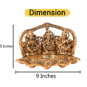 Buy Collectible India Laxmi Ganesh Saraswati Idol Diya Oil Lamp Deepak ...