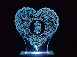 Nax ALPHABET O Acrylic 3D Illusion RGB 7 Colour Changing LED Plug and ...