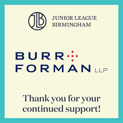 Thank you to Burr & Forman for your generous corporate sponsorship of ...