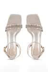 Buy Silver Embellished Camilla Square Toe Heels by Kaltheos Online at ...