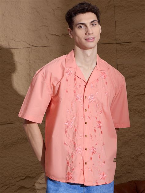 Buy Pink Embroidered Casual Shirt – Dennison – Dennison Fashion India