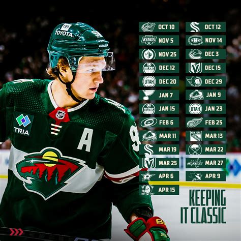 Minnesota Wild | The sweater schedule for the season 🔥 Get your tickets ...