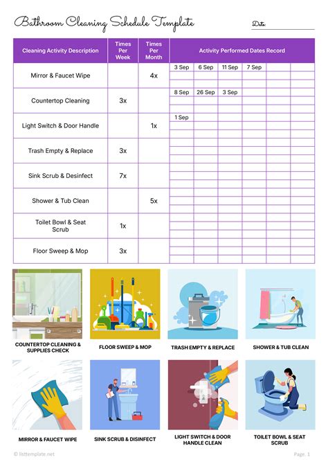 Example Of Bathroom Cleaning Checklist