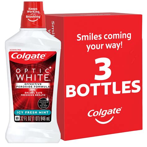 Buy Colgate Optic White Whitening Mouthwash, 2% Hydrogen Peroxide ...