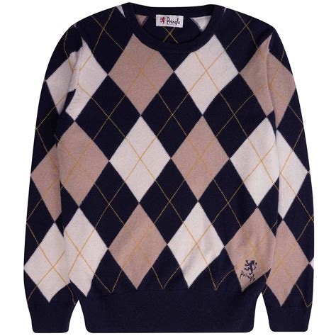 Pringle Of Scotland Long Sleeve Argyle Jumper - UTJ021-TZS4