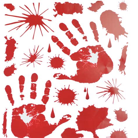 2pcs Red Graphic Bloody Sticker Splatter Hand Print for Halloween ...