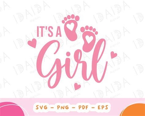 It's a Girl, Baby Shower, Svg, Png File for Cricut Sublimation, T-shirt ...