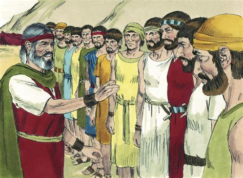 Moses send out the 12 spies. Numbers 13:-14. | Joshua and caleb, Bible stories, Bible