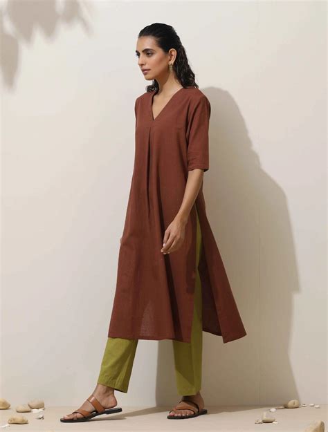 Shop Brown Pure Cotton Kurta Pant Set for Women | trueBrowns