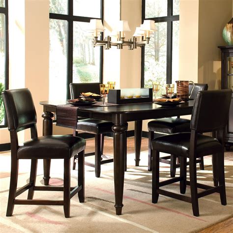 Somerset Tall Table w/ 4 Leather Tall Chairs by Kincaid Furniture ...